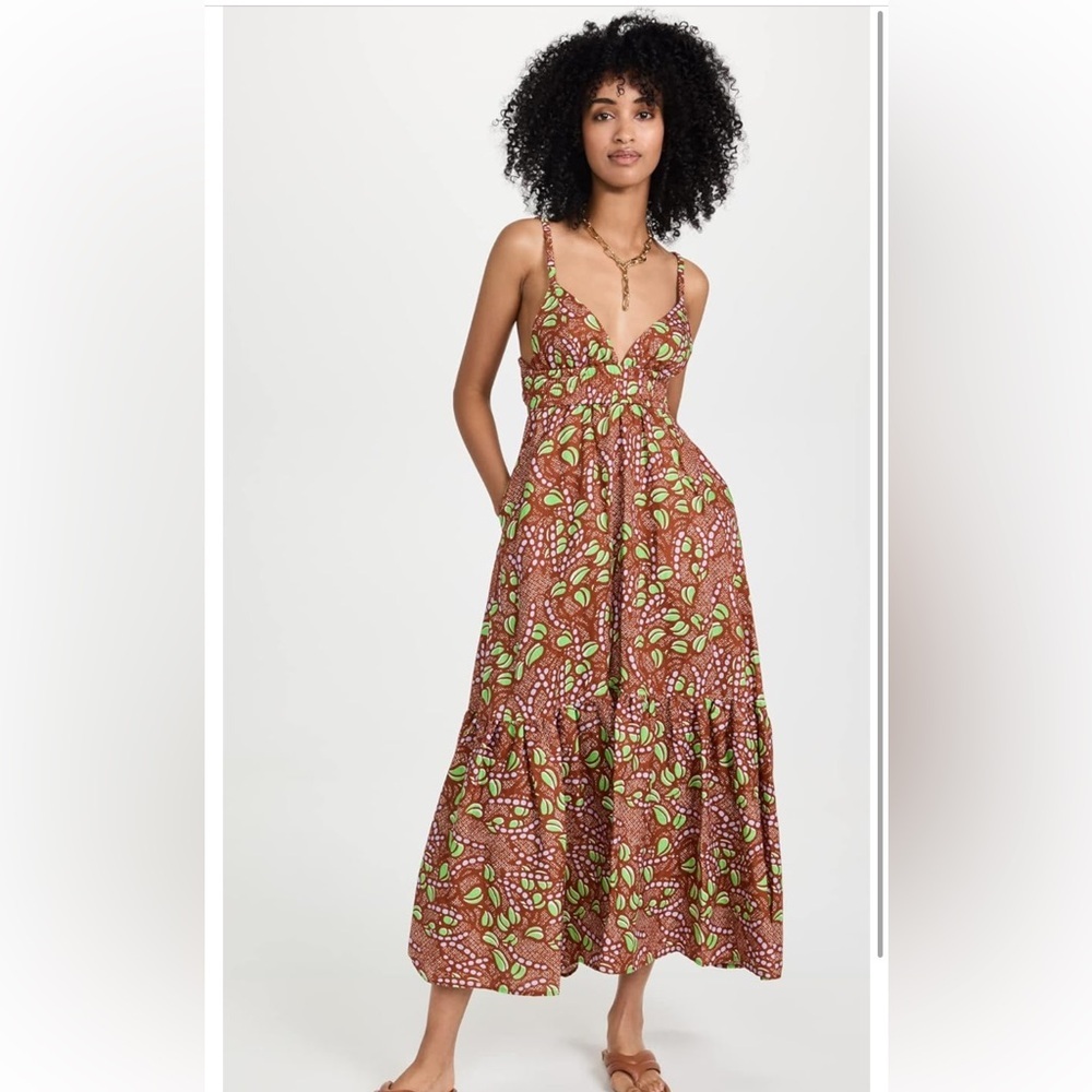 A.L.C. Women's Rhodes Dress, Bronze Tone/Green Kick Multi, 0